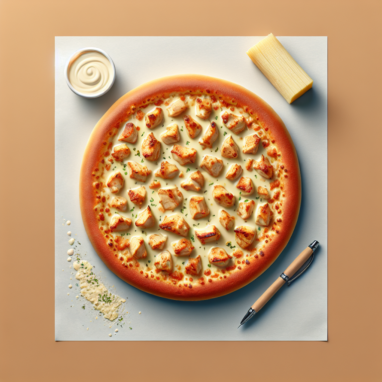 Papa Johnʼs Chicken Alfredo Pizza