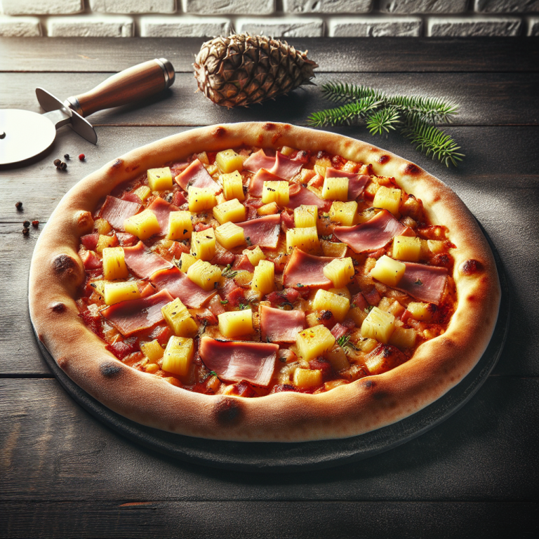 Papa Johnʼs Ham And Pineapple Pizza