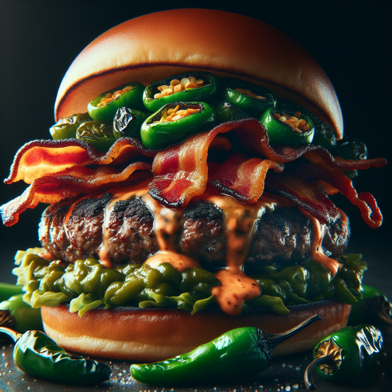 Buffalo Wild Wings Bacon Smashed Hatch Chile Burger