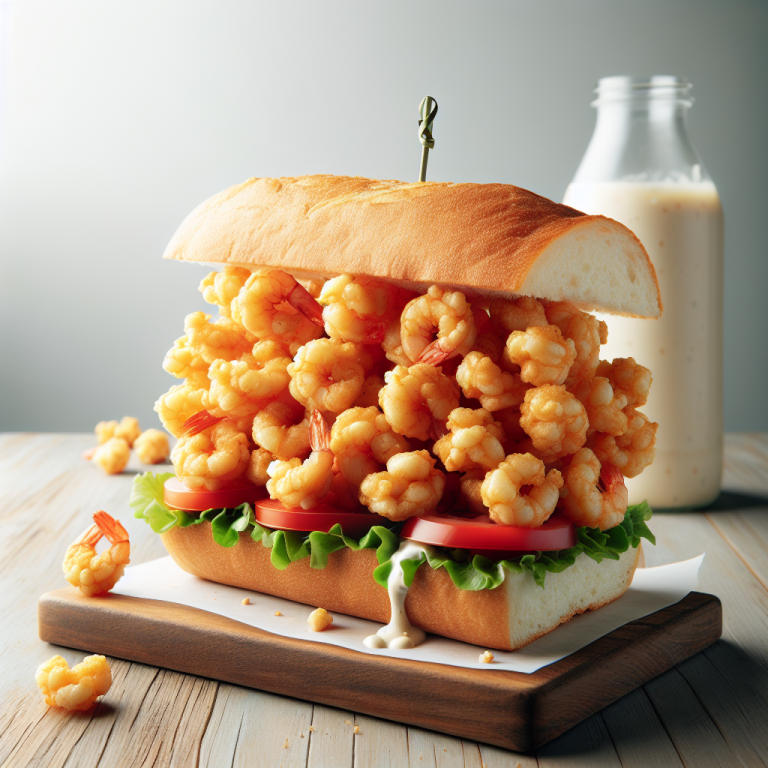 Popeyes Popcorn Shrimp Poʼ Boy Sandwich