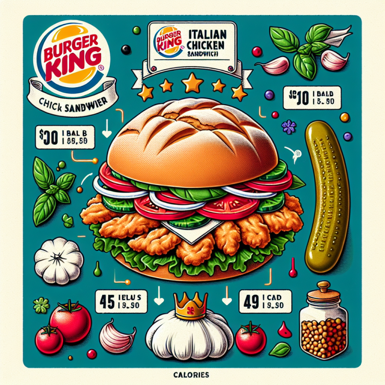 Burger King Italian Chicken Sandwich Calories