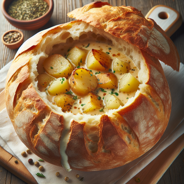 Panera Bread Baked Potato Soup Bread Bowl