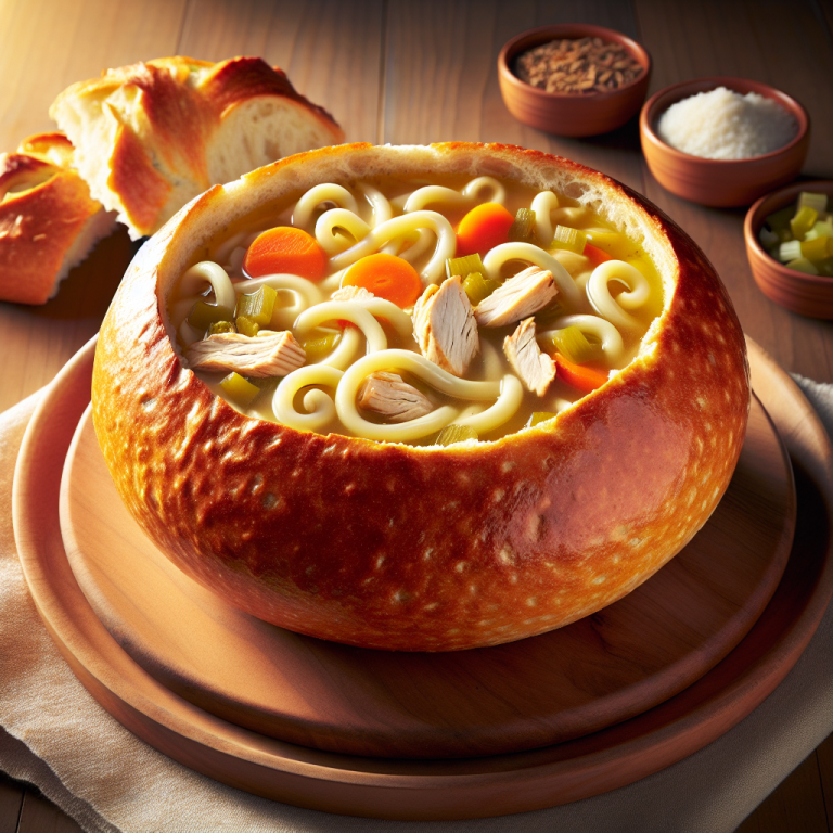 Panera Bread Chicken Noodle Soup Bread Bowl