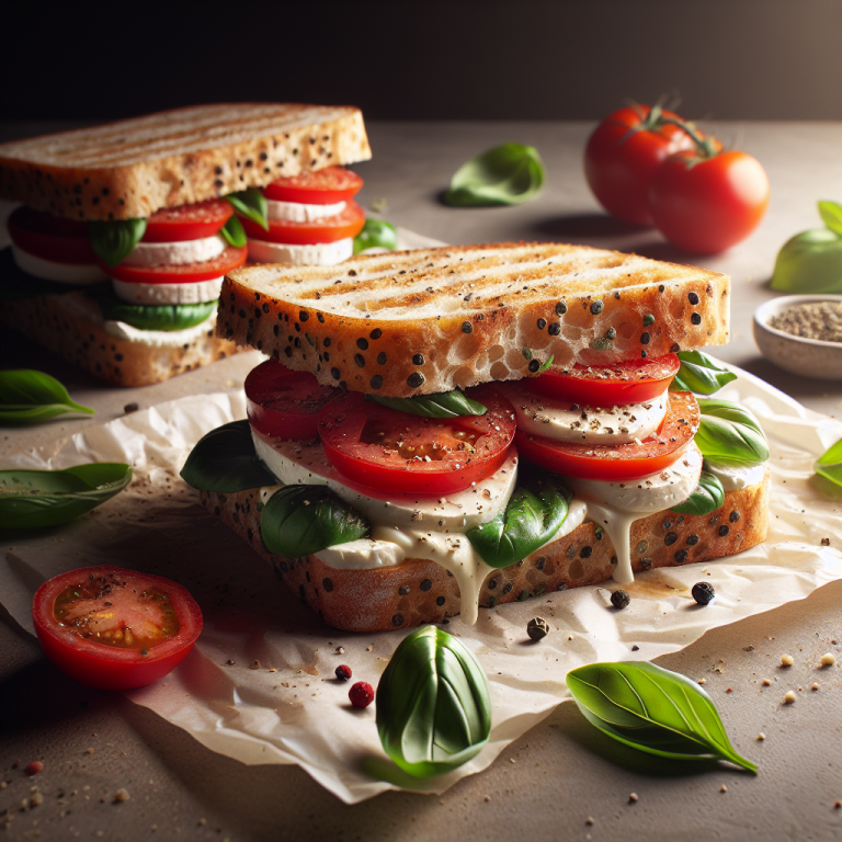 Panera Bread Modern Caprese On Black Pepper Focaccia